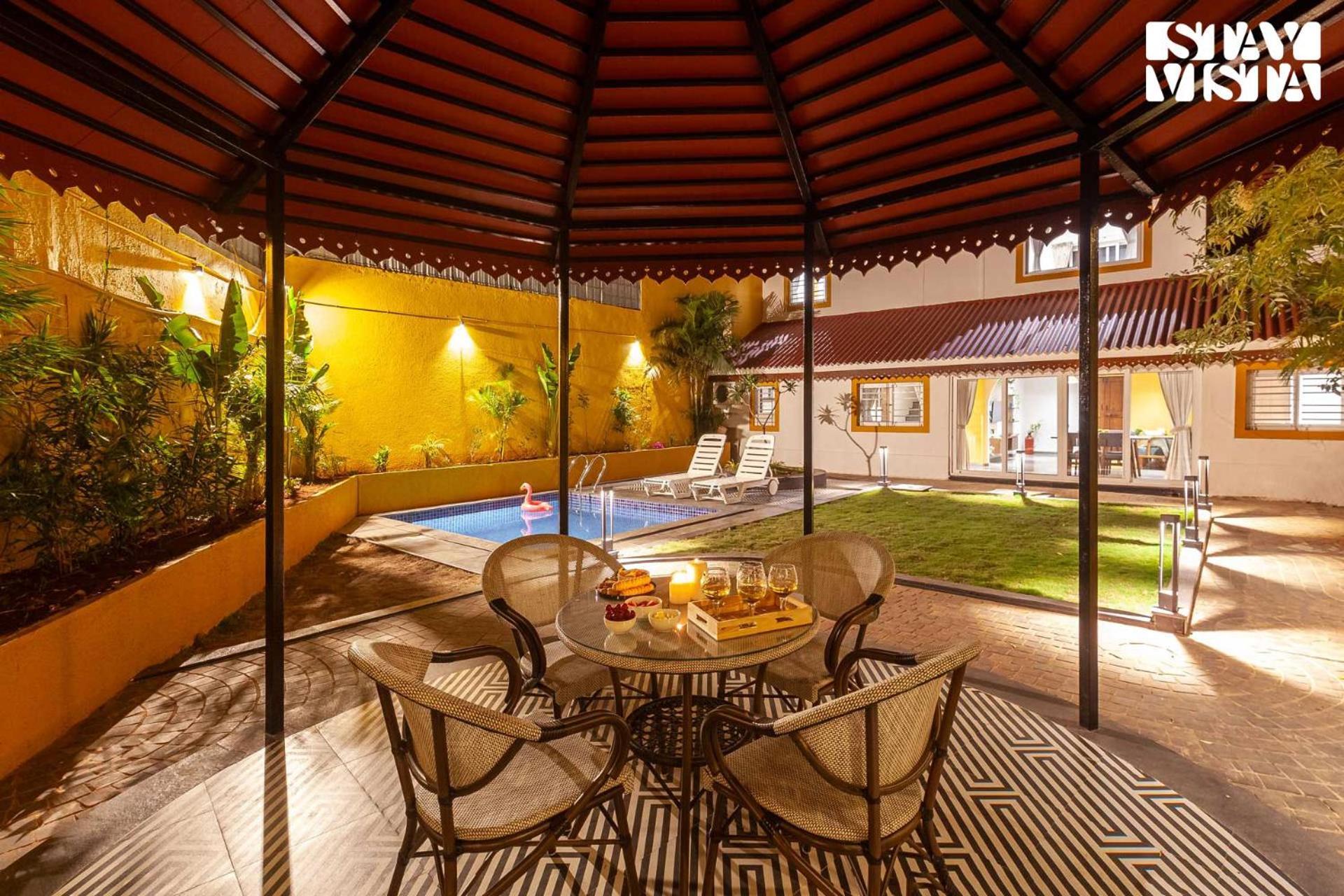 Stayvista's Dreamy Dale - Poolside Bliss With Lawn & Gazebo *