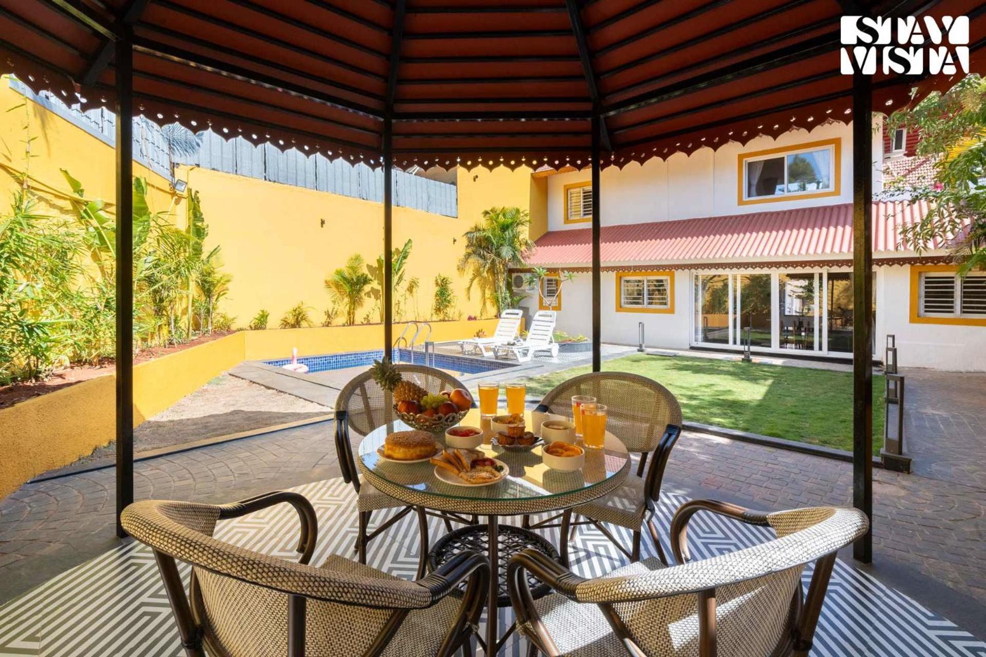 Stayvista's Dreamy Dale - Poolside Bliss With Lawn & Gazebo *